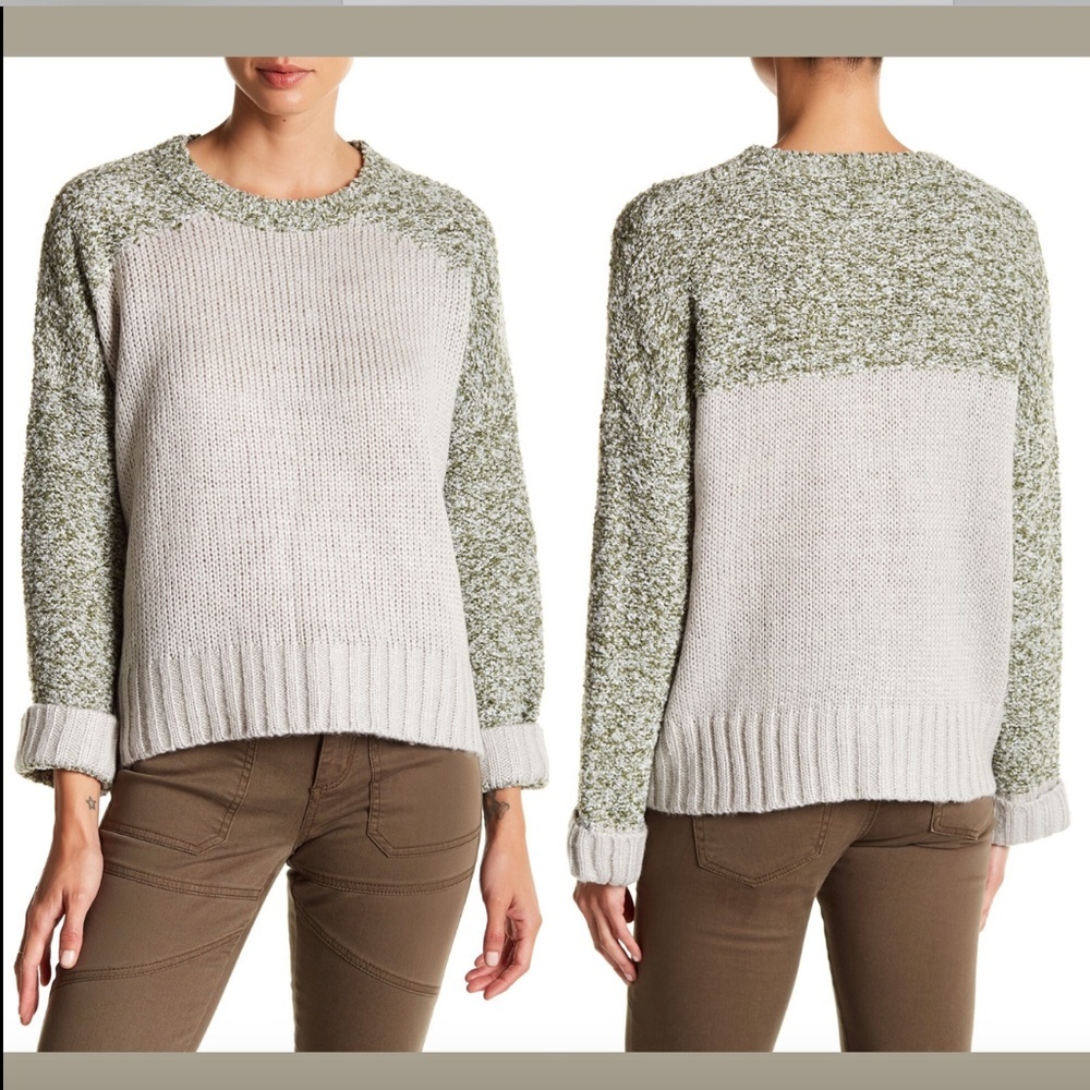 NEW $149 John + Jenn Mixed Yarn Crew Neck Sweater SZ Medium